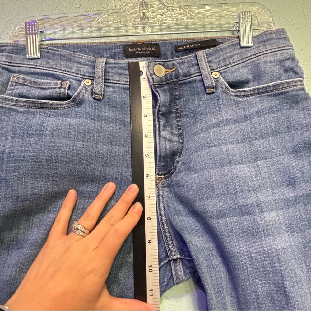 Banana Republic Women’s Premium Blue Mid-Rise Stretch Skinny Ankle Jeans Size 29 - Picture 8 of 9